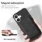 Synthetic Leather iPhone 17 Case with Detachable MagSafe Compatible Card Holder - Black