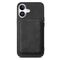 Synthetic Leather iPhone 17 Case with Detachable MagSafe Compatible Card Holder - Black