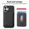 Synthetic Leather iPhone 17 Case with Detachable MagSafe Compatible Card Holder - Black