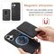 Synthetic Leather iPhone 17 Case with Detachable MagSafe Compatible Card Holder - Black