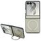 Etui Guess Magnetic Ring Stand Grained Classic Logo MagSafe na Samsung Galaxy Z Flip 8 - beżowe