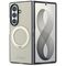 Etui Guess Magnetic Ring Stand Grained Classic Logo MagSafe na Samsung Galaxy Z Fold 8 Ultra - beżowe