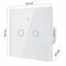 Qoltec 52716 Smart Touch 2-Gang Light Switch | Wi-Fi | Timer | Tuya | Smart Life | Tempered Glass | White