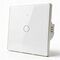 Qoltec 52715 Smart Touch 1-Gang Light Switch | Wi-Fi | Timer | Tuya | Smart Life | Tempered Glass | White