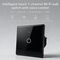 Qoltec 52711 Smart Touch 1-Gang Light Switch | Wi-Fi | Timer | Tuya | Smart Life | Tempered Glass | Black