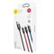 Baseus Three Primary Colors 3in1 USB-A - micro USB / Lightning / USB-C 3.5A cable 0.3 m - black - OUTLET